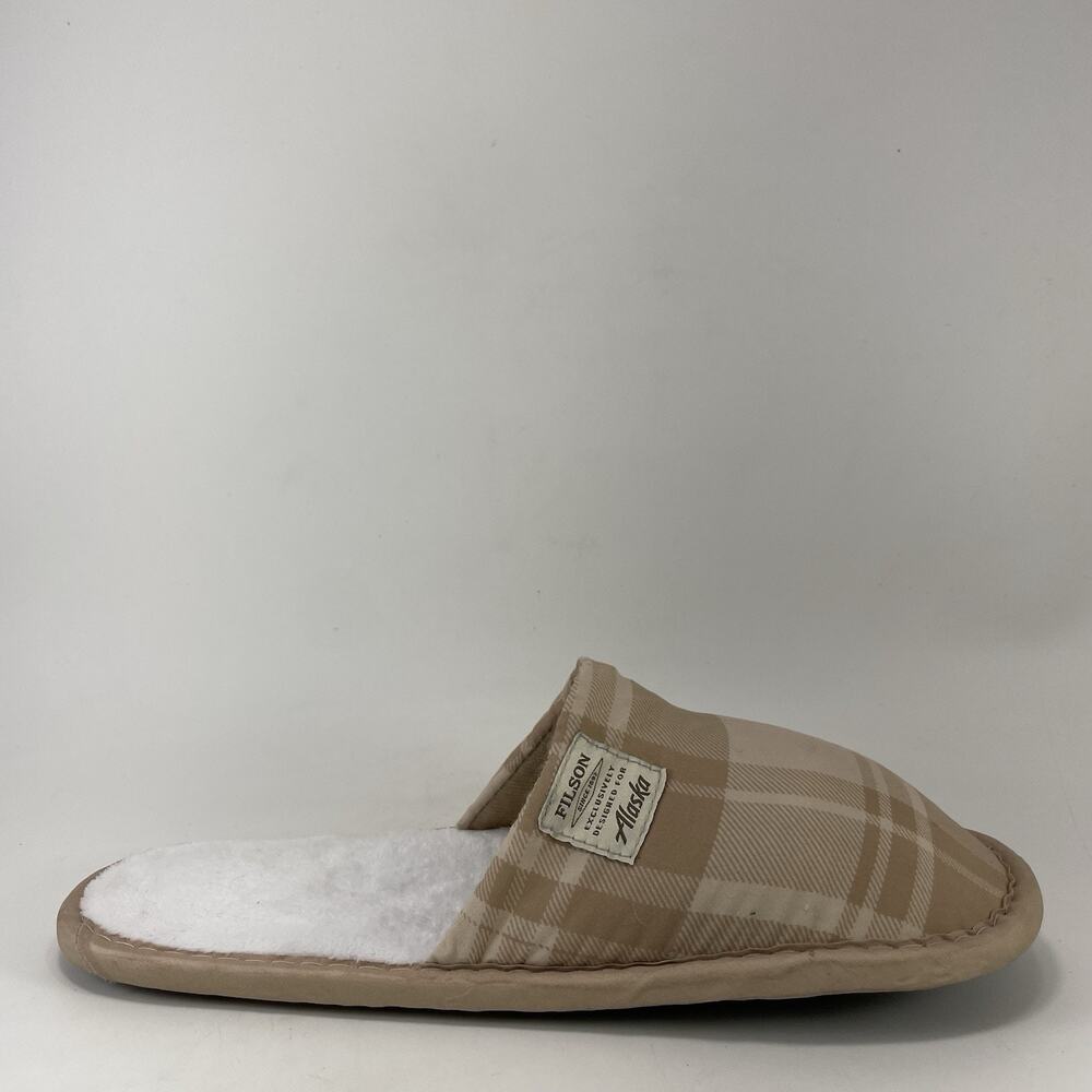 Filson x Alaska Airlines Cream Tan Plaid House Slippers OSFM